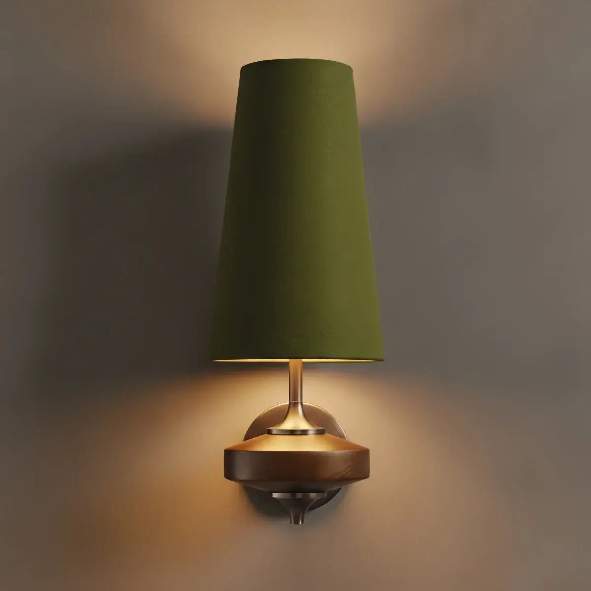 Mid-Century Wall Sconce – Fabric Shade and Wood Wall Light